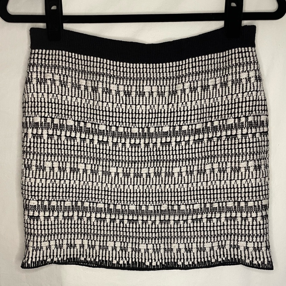 Helmut Lang Stretch Mini Skirt S Black/White Tweed - Picture 2 of 6